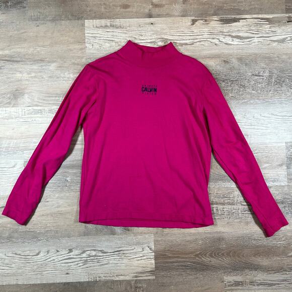 Calvin Klein Tops - Calvin Klein Jeans Vintage Pink Mock Neck Shirt - Size Large
